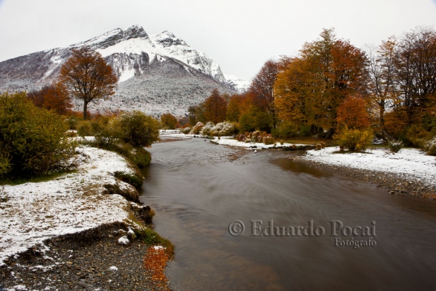 Río Pipo, nieve, Cañadón del Toro.